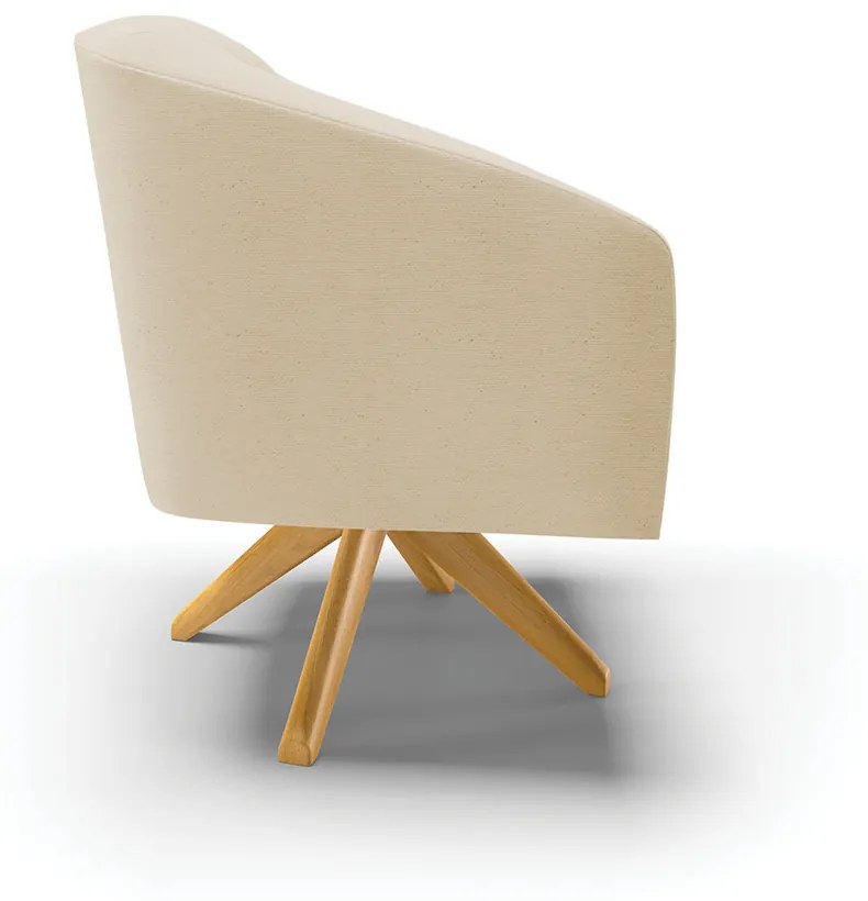 Poltrona Decorativa Giratória MA30 Stella Linho D03 - D'Rossi - A27 Areia