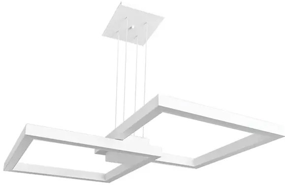 Pendente Led Aluminio 67,2W 3000K Fit Square - BRANCO