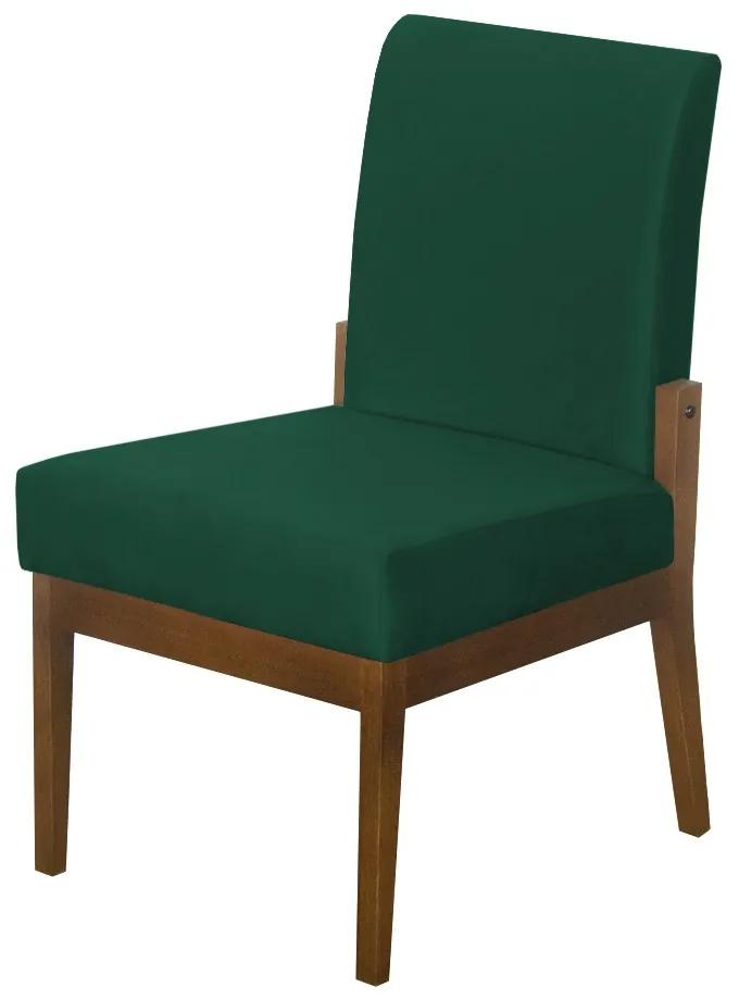Kit 6 Cadeiras Jantar Helena Estofada Suede Verde Bandeira