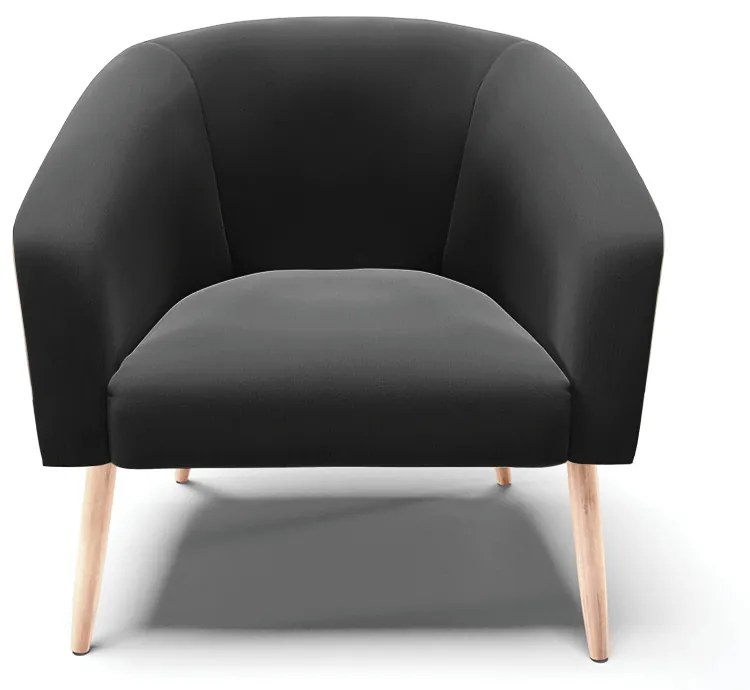 Poltrona Decorativa Pé Palito Natural Kit 2 Stella Suede Preto D03 - D'Rossi