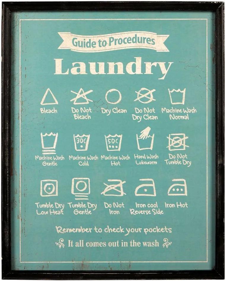 Quadro Decorativo de Parede Laundry com Moldura