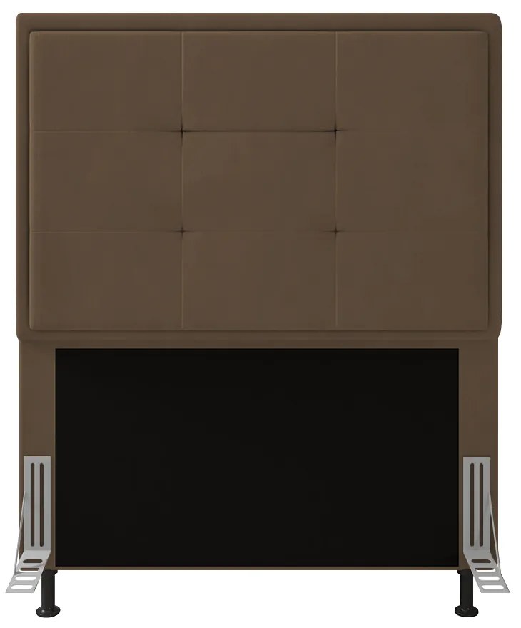 Cabeceira Onix Para Cama Box Solteiro 90 cm Suede - D'Rossi - Marrom