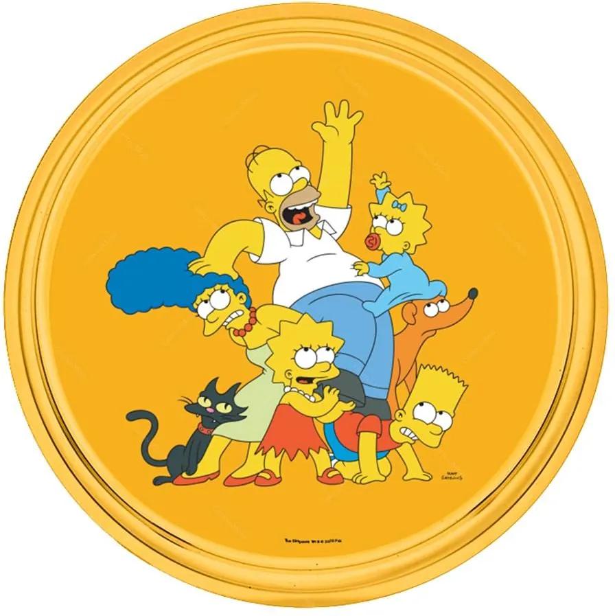 Bandeja Família The Simpsons Amarela em Metal - 30x2,5 cm