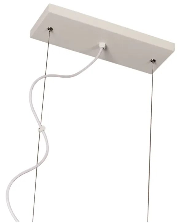 Pendente Dama 150X30Cm 5Xg9 / Cabos Kevlar Cristal / Metal E Globo Ø12... (RG-M Rosê Metálico, AMBAR)