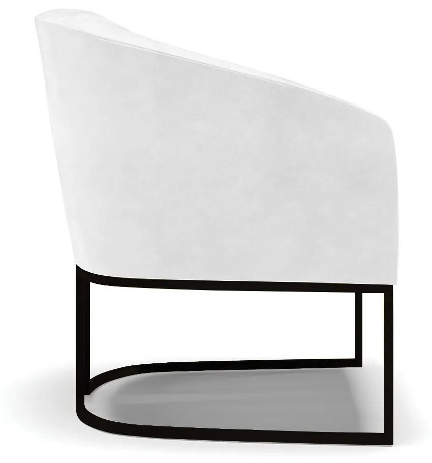 Poltrona Decorativa Industrial Preto Kit 2 Stella Sintético PU D03 - D'Rossi - Branco