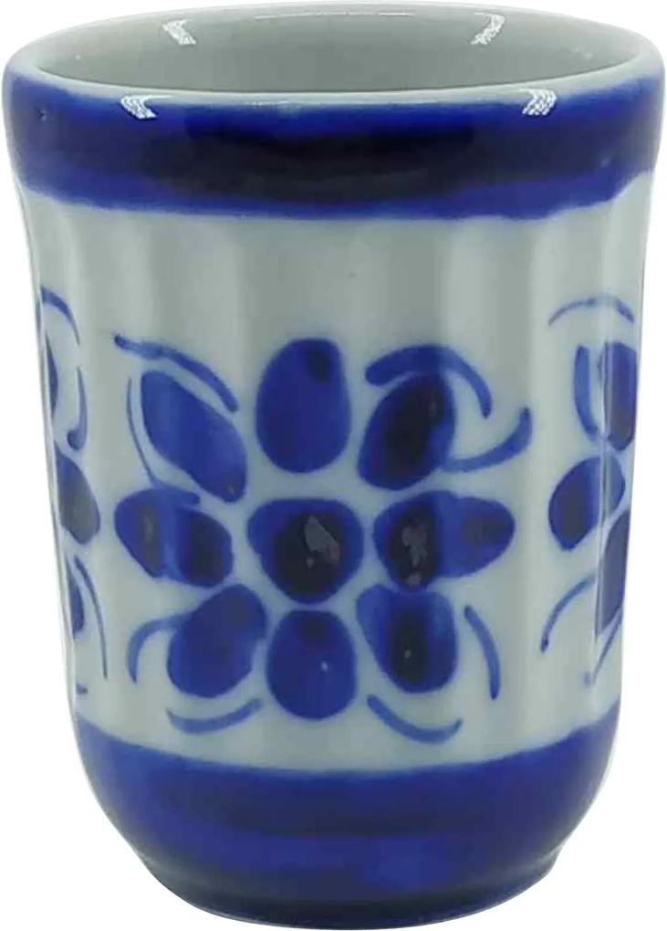Copo Americano de Porcelana Azul Colonial 180 ml
