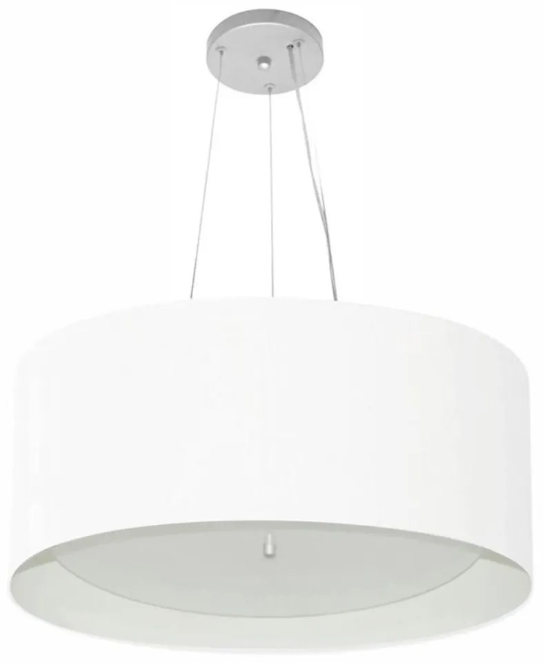 Lustre Pendente Cilíndrico Vivare Md-4145 Cúpula em Tecido 50x25cm - Bivolt