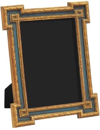 Porta Retrato Revestido em Resina Dourada -  23x19cm
