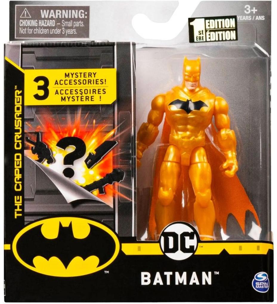 Mini Figura DC Batman Dourado Acessórios Surpresa - Sunny