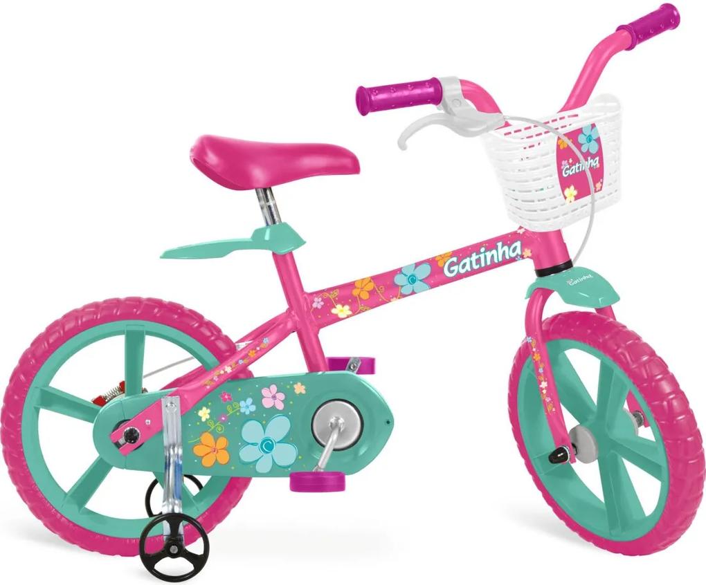 Bicicleta Bandeirante 14'' Gatinha Rosa