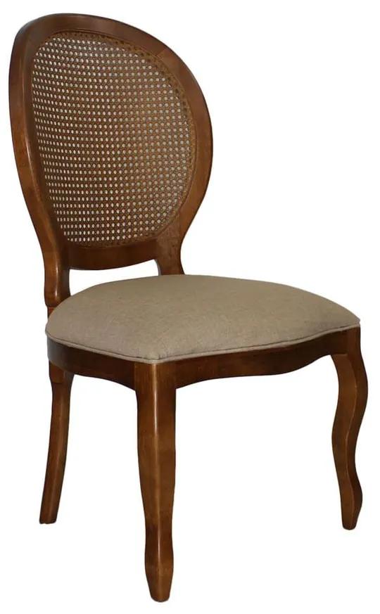 Cadeira de Jantar Medalhão Lisa sem Braço Palha Imbuia - Wood Prime PTE 38465