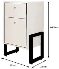 Mesa de Cabeceira Wooli 2 Gavetas Branco - Fit Mobel