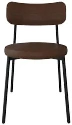 Cadeira de Jantar Estofada Kit 4 Nyka M25 Sintético Marrom - Mpozenato