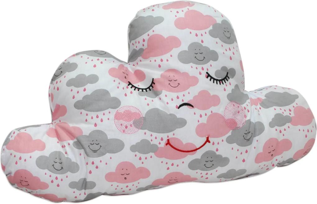 Almofada Decorativa Laura Baby Nuvem - Chuva de Benção Rosa