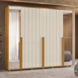 Guarda Roupa Casal 278cm 6 Portas 4 Espelhos Zac Off/Cinamomo Z10 - Mp