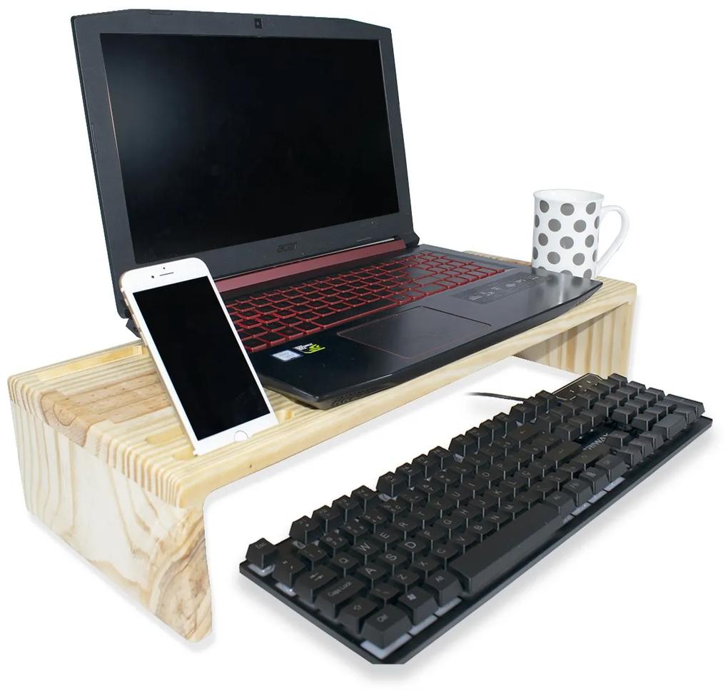 Mesa Suporte Apoio Base Para Monitor Notebook Mesinha Escrivaninha Com Porta Copo