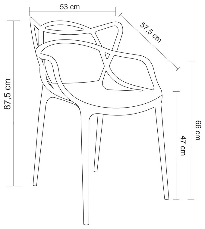 Cadeira Sala de Jantar Kit 2 Alegra Polipropileno Branco F02 - D'Rossi