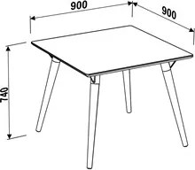 Mesa de Jantar Quadrada 4 Lugares 90cm Valentinna Branco/Imbuia - Arte