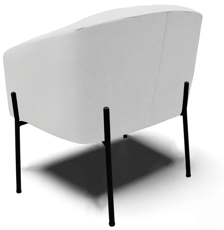 Poltrona Decorativa Pé de Ferro Preto Kit 2 Stella Linho D03 - D'Rossi - A05 Cinza