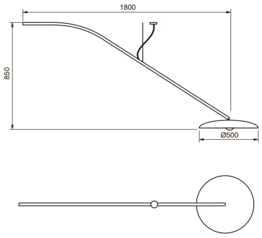 Pendente Alça Ø50X85X180Cm 1Xg9 Por Waldir Junior - Usina 51060/50 (AO-F - Azul Oceano Fosco)