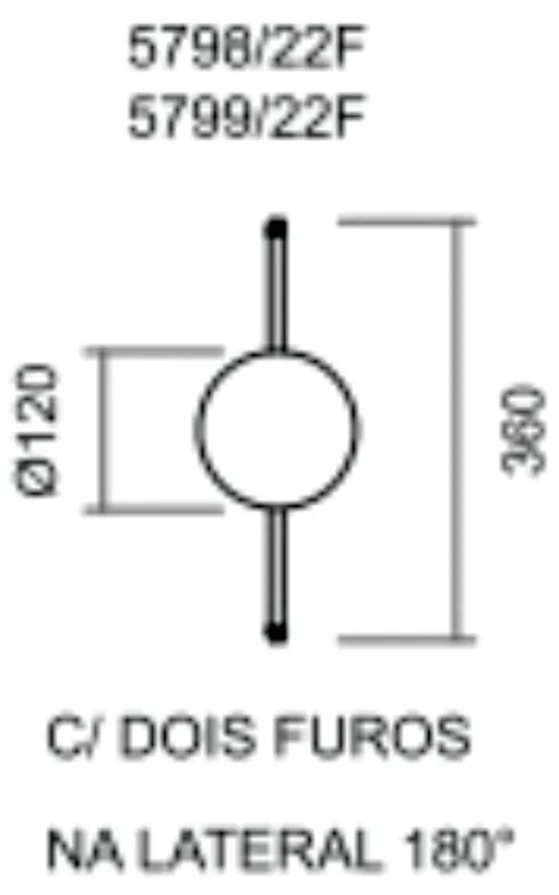 Arandela Galáxia 1Xpci Led 5W 220V Ø12X5Cm (C/ Dois Furos Na Lateral 1... (MR-T - Marrom Texturizado)