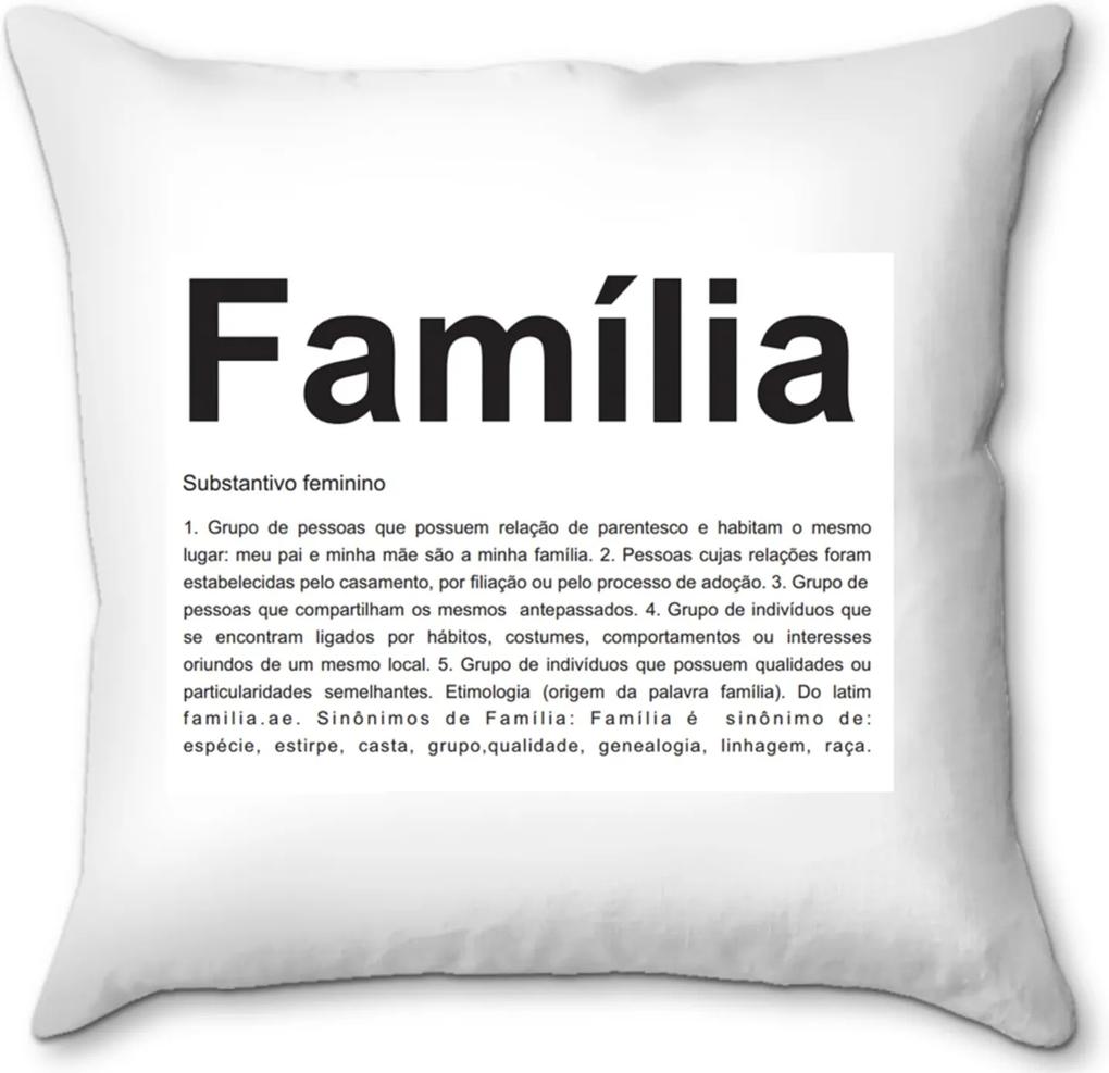 Almofada Decorativa Família Dicionário Poliéster 43x43x20cm