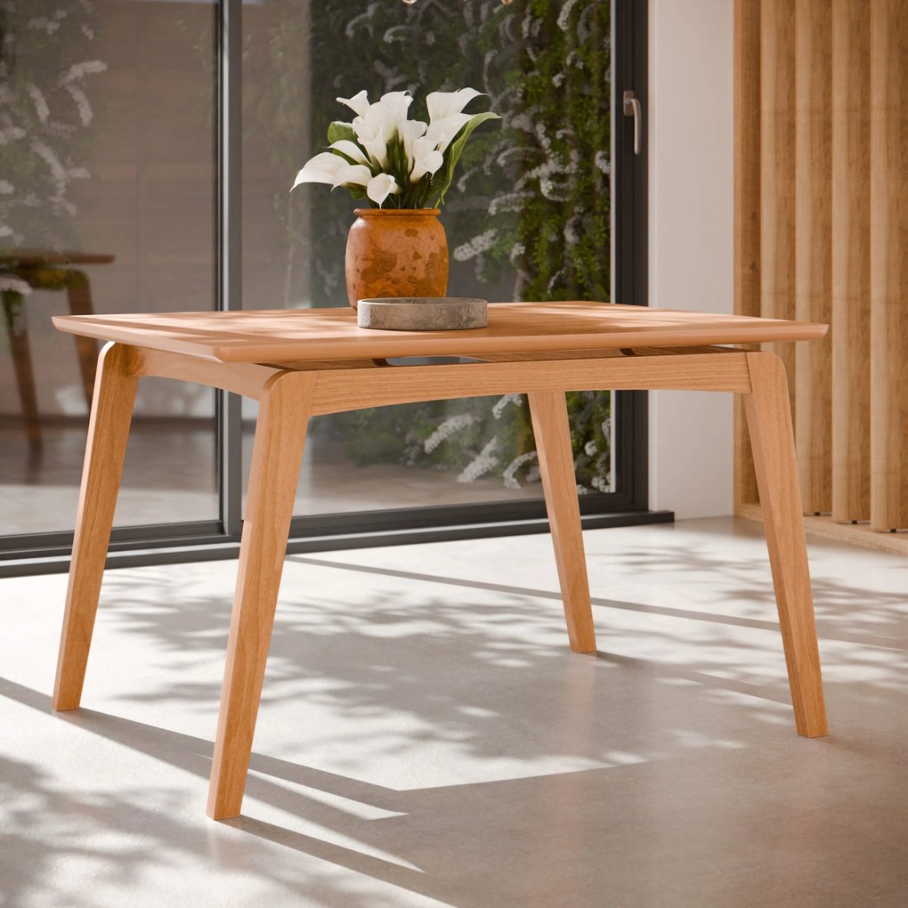 Conjunto Mesa De Jantar Paris 1.2 Nature Com 4 Cadeiras Paris Nature/Areia – Tebarrot Móveis