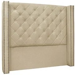 Cabeceira Casal King Cama Box 195cm Louise S06 Linho Dourado - Mpozena