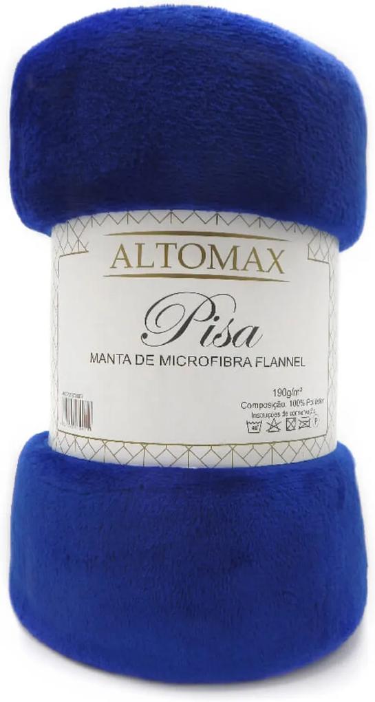 Manta Microfibra Flannel Casal Pisa 1,80x2,20 - Altomax - Azul Royal