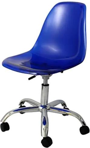 Cadeira Eames com Rodizio Policarbonato Azul - 19295 Sun House