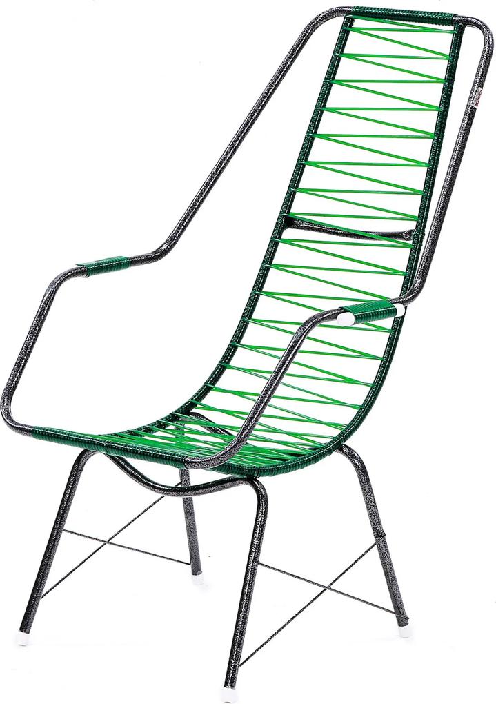 Cadeira De Fio Trançado Eletrostático Plus Verde Fabone Móveis Tubulares