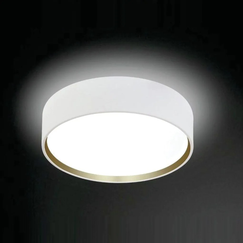 Plafon De Sobrepor Redondo Onix Ø65X14Cm 8Xe27 Aro Recuado / Metal E A... (ND-B - Nude Brilho)