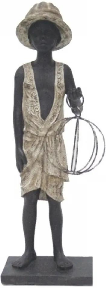 escultura africana O ESCRAVO resina 35cm Ilunato QC0242
