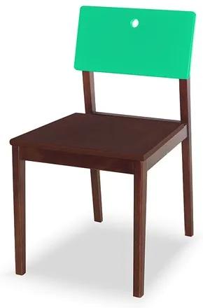 Cadeira Elgin em Madeira Maciça - Imbuia/Verde Anis