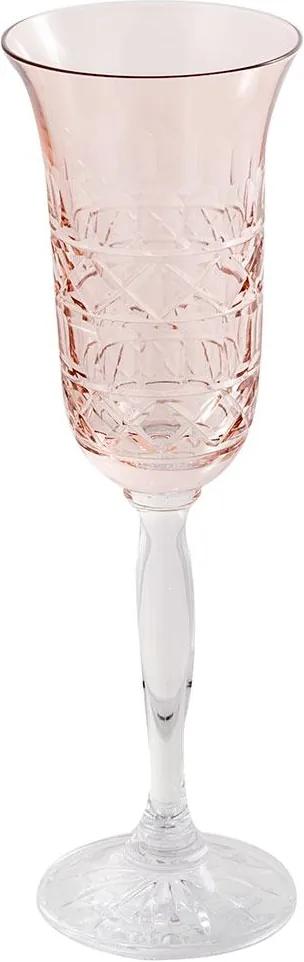 Taça de Cristal para Champanhe 150ml Pink Lodz