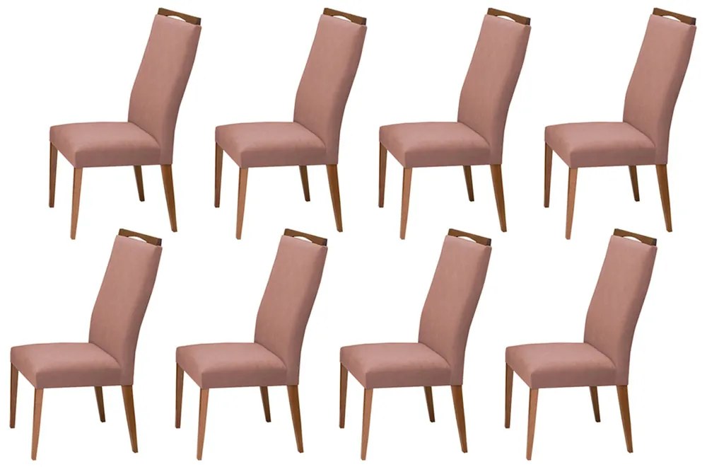 Conjunto 8 Cadeira Decorativa Lívia Veludo Crepe