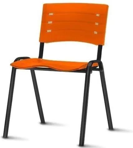 Cadeira New Iso Assento Laranja Base Preta - 53875 Sun House