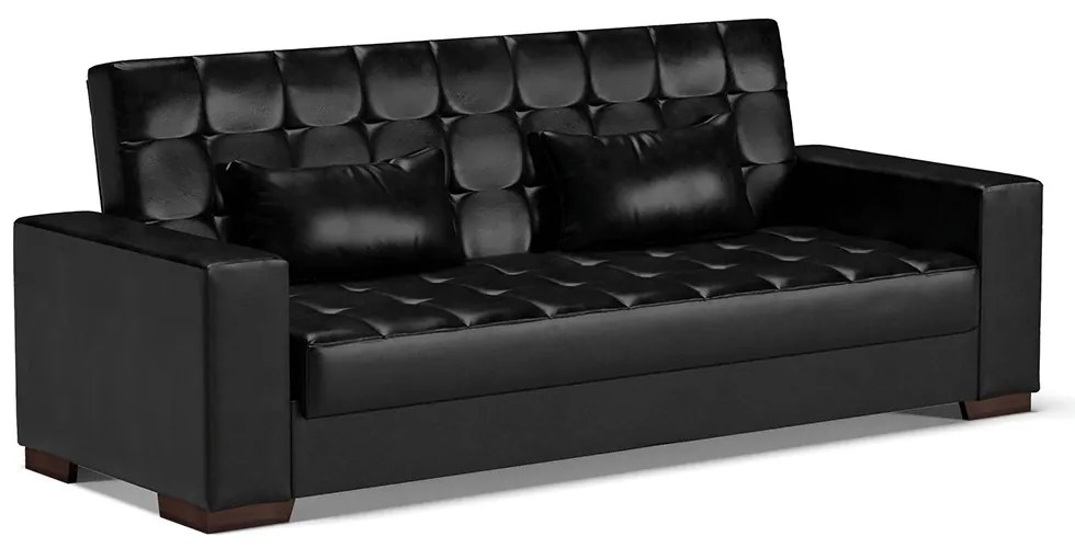Sofá Cama Casal 3 Lugares 210cm Lisboa Corano  D03 - D'Rossi - Preto
