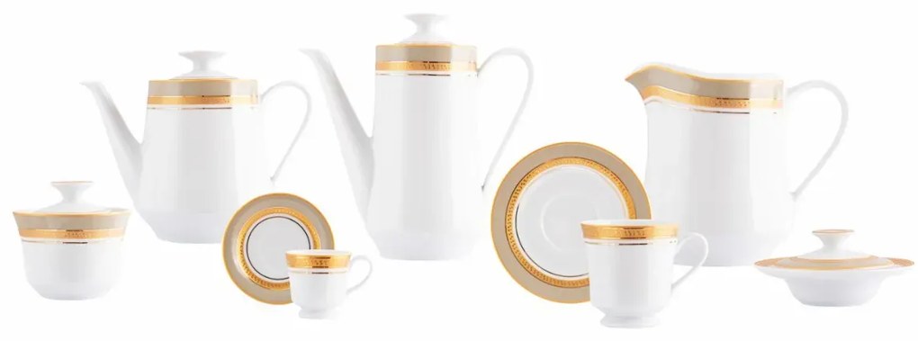 Aparelho Chá E Café 53 Peças Porcelana Schmidt - Dec. Topazio Imperial 2442