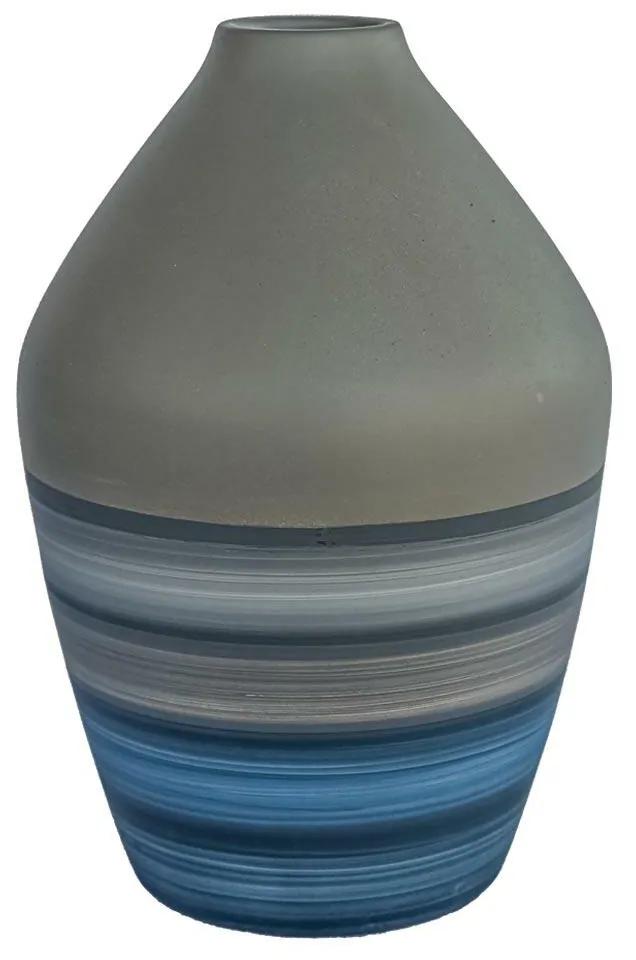Vaso Reto decorativo em Cerâmica 25x16x16 - Lagunas Fosco  Kleiner Schein