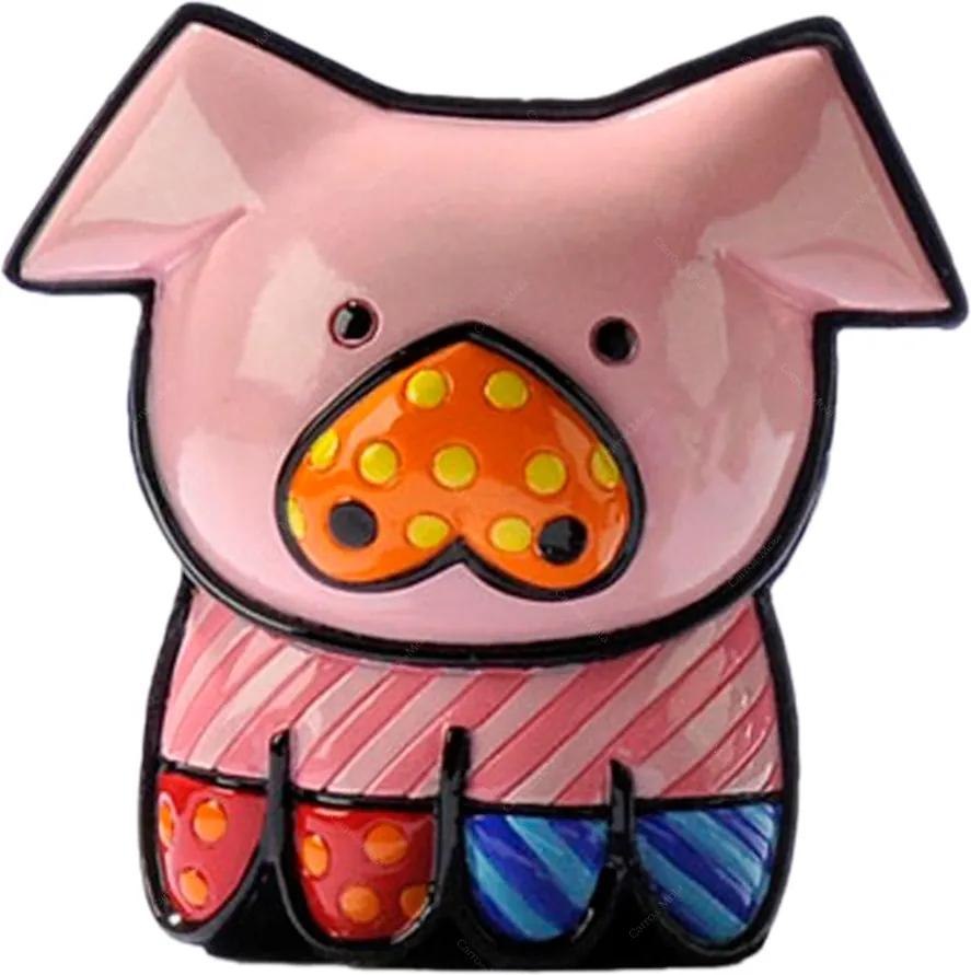 Estatueta Mini Pig - Romero Britto - em Resina - 6x5 cm