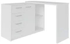 Mesa Escrivaninha Lagan e Estante Livreiro 90x187cm Lean A06 Branco -