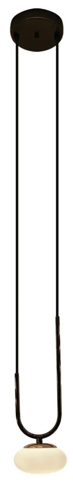 Pendente Ares 10X32Cm Led 5W - Usina 19755/1 Led (BT / CB-P - Branco Texturizado / Cobre Brilho Polído, 3000k, 220v)
