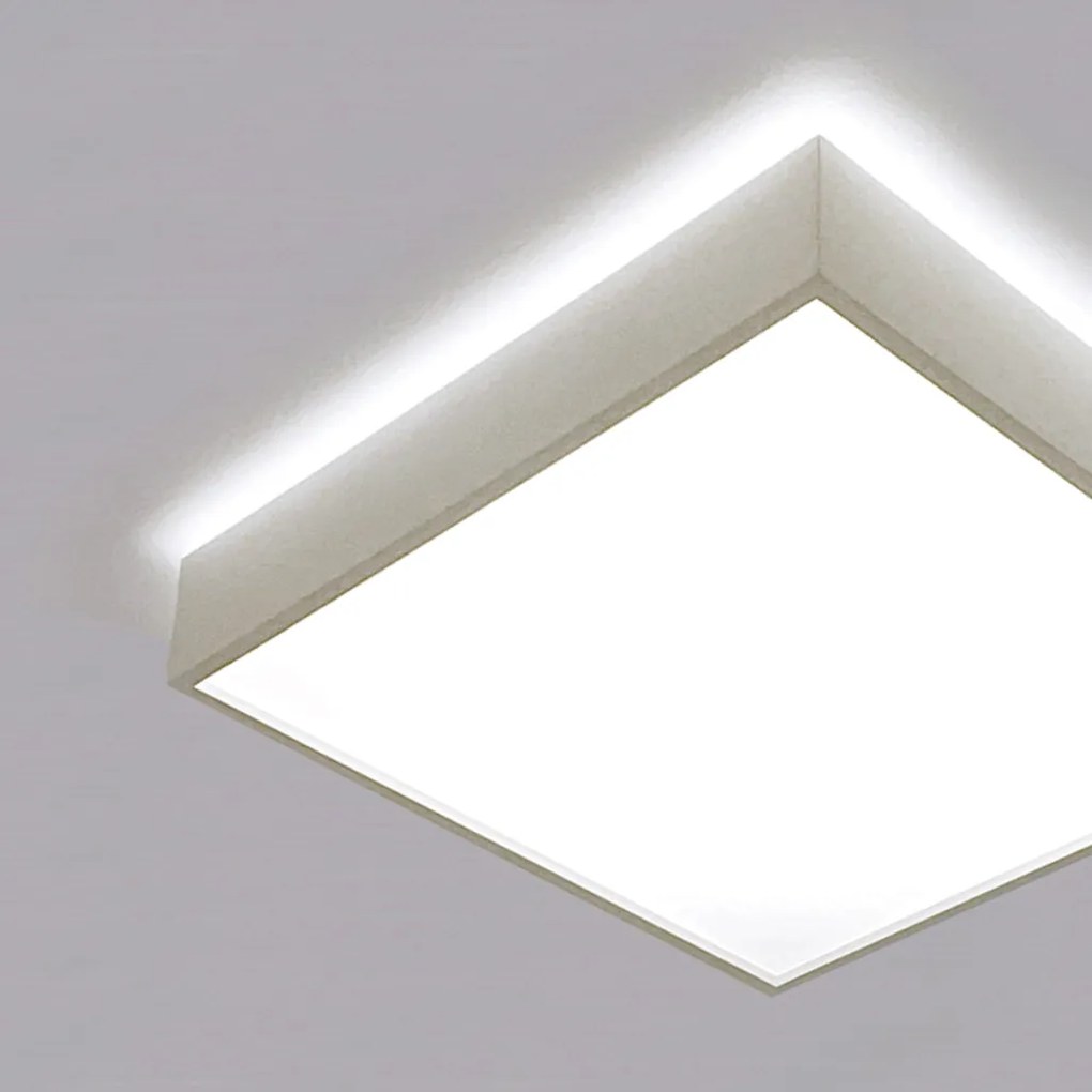 Plafon Mold Quadrado 43,5X43,5X9,2Cm Led 56W Bivolt - Usina 19710/48 (BT - Branco Texturizado, 4000k)