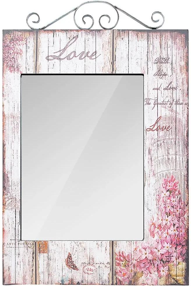 Espelho Flores Love Retangular Oldway - 74x48x1 cm