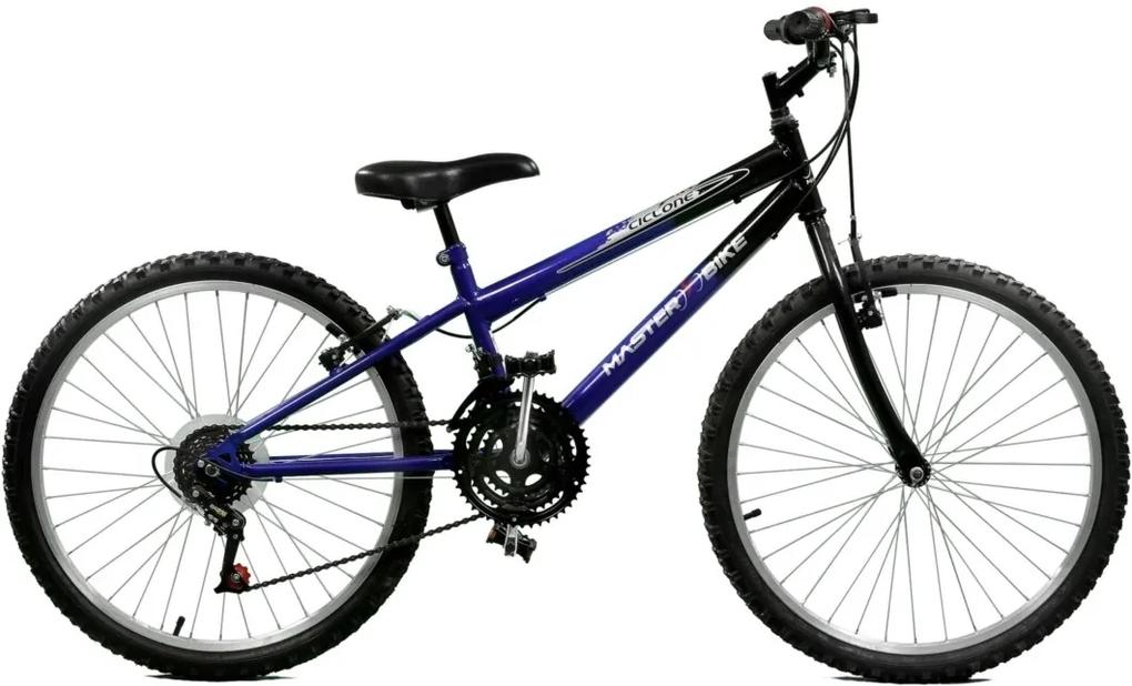 Bicicleta Master Bike Aro 24 masculina Ciclone Plus Azul