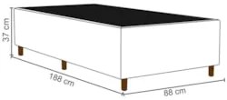 Base para Cama Box Solteiro 88x188cm Hit Z04 Suede Preto - Mpozenato