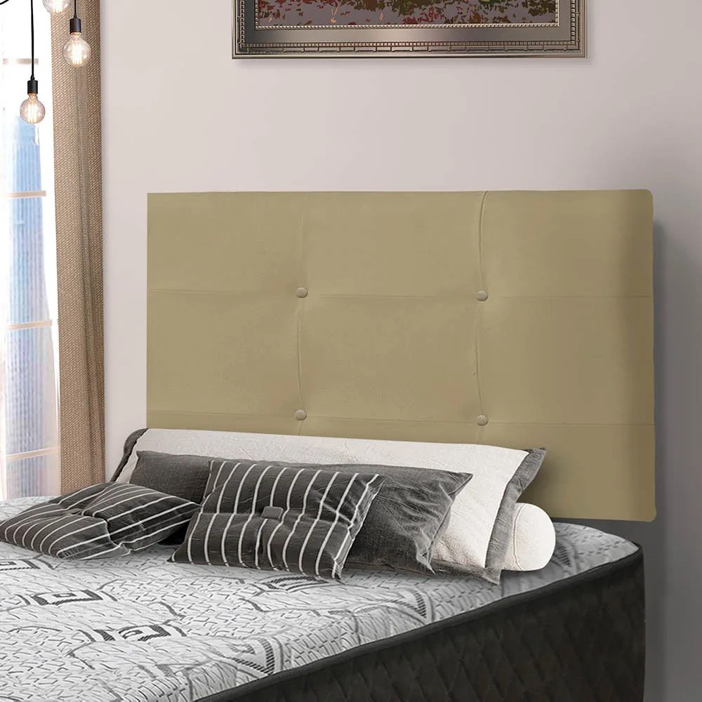 Painel Luna Para Cama Box Solteiro 90 cm Suede Bege -  D'Rossi