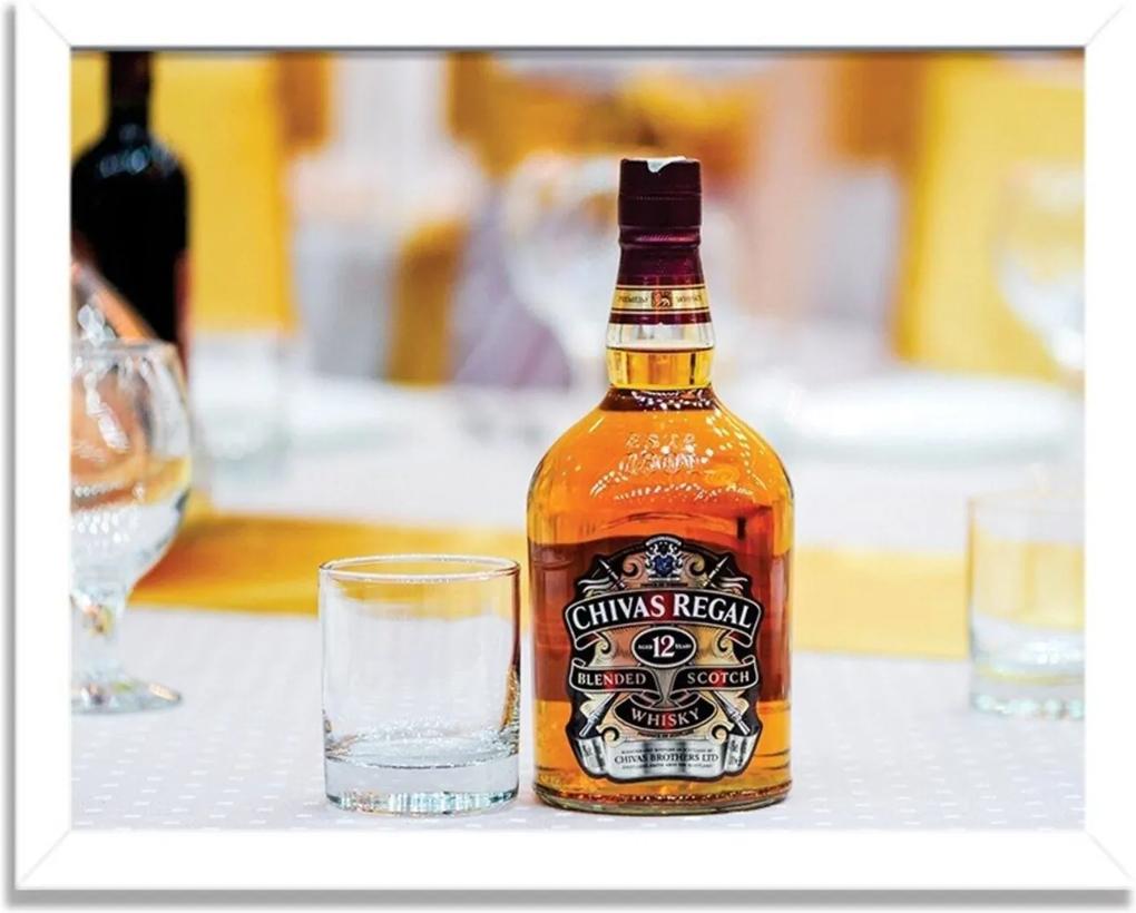 Quadro Decorativo Whisky Chivas Regal Branco - Grande