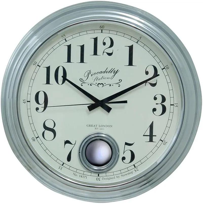 Relógio de Parede Edith Silver Goldway - 42x9 cm